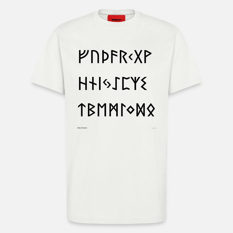 Futhark de l’Ancien (noir) - T-shirt bio décontracté fabriqué en UE - OFF WHITE