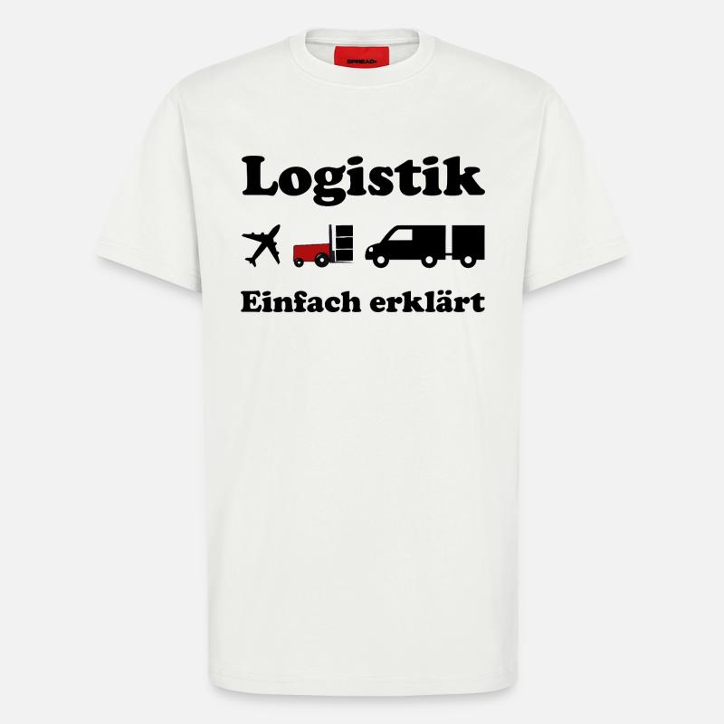 Logistik Silhouette mit rotem Block - T-Shirt - made by SPREAD - OFF WHITE