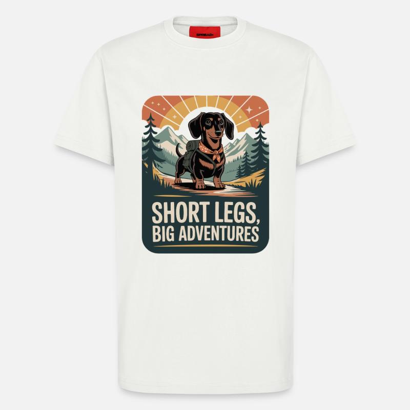 Teckel d’aventure - T-shirt bio décontracté fabriqué en UE - OFF WHITE