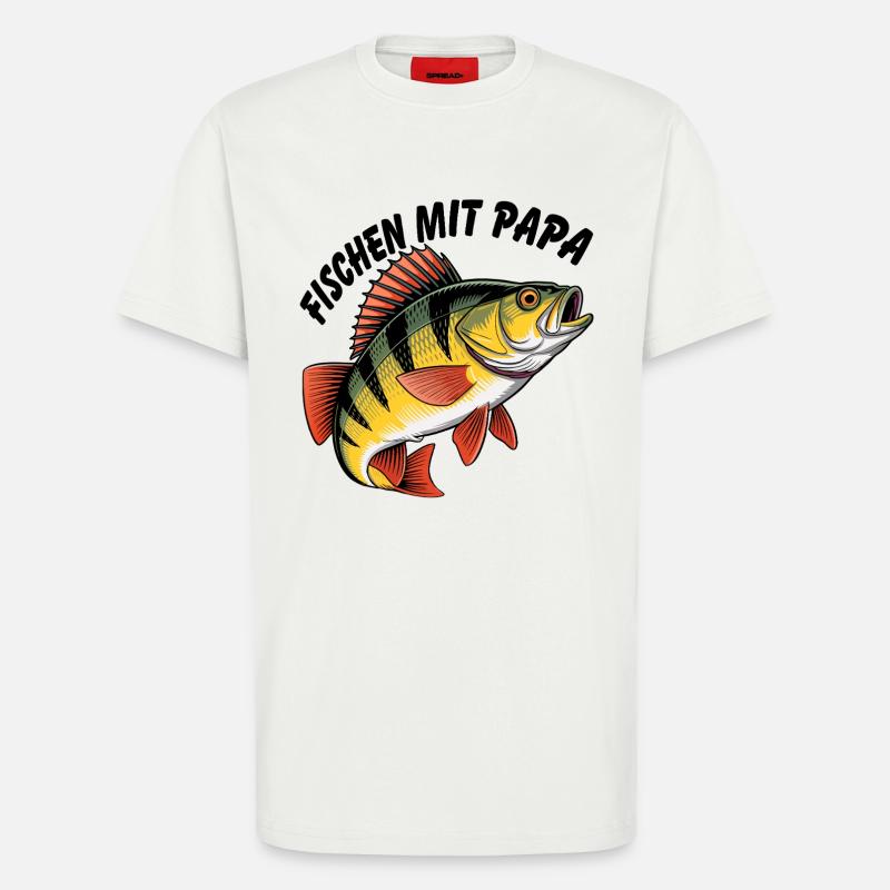 Fischen mit Papa - T-Shirt - made by SPREAD - OFF WHITE
