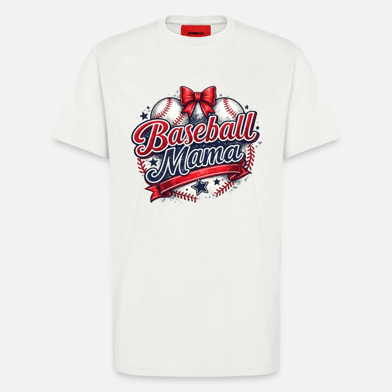 Baseball-Mama: Retro Mama Baseball-Geschenk - T-Shirt - made by SPREAD - OFF WHITE