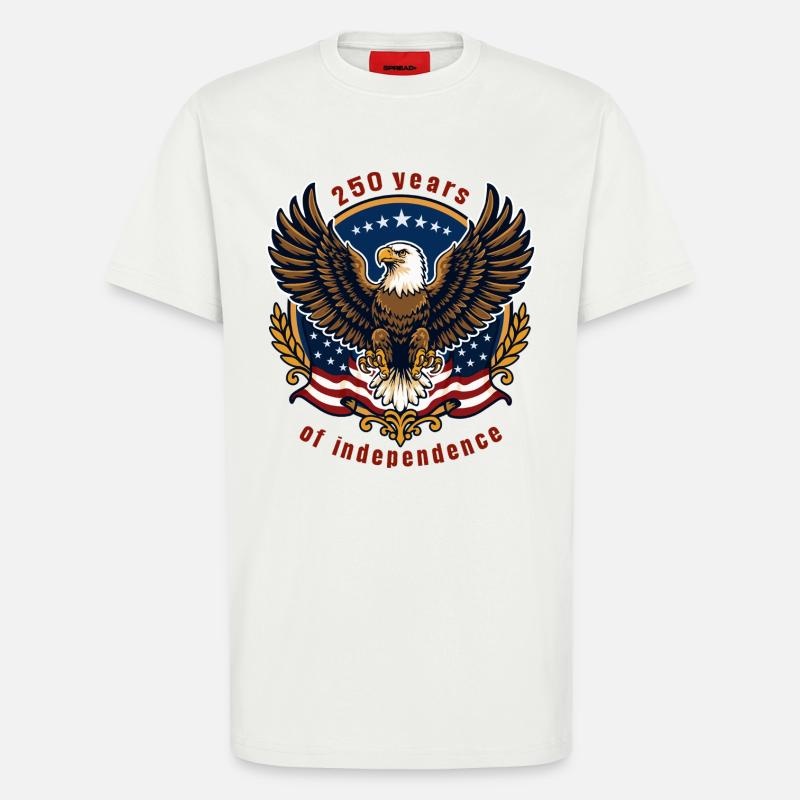 Aigle de la Liberté 250 ans - T-shirt bio décontracté fabriqué en UE - OFF WHITE