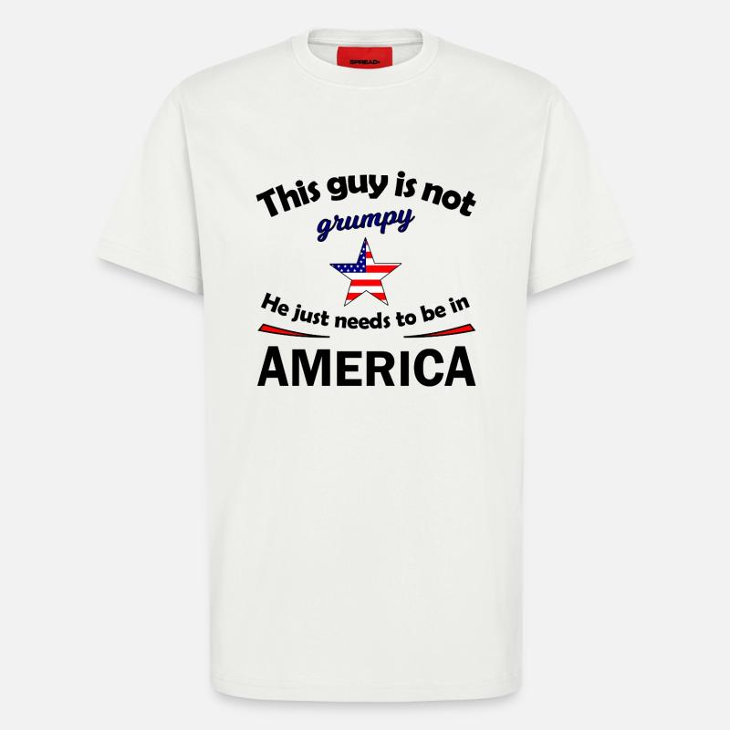 Grumpy Star mit US Flaggenstern - T-Shirt - made by SPREAD - OFF WHITE