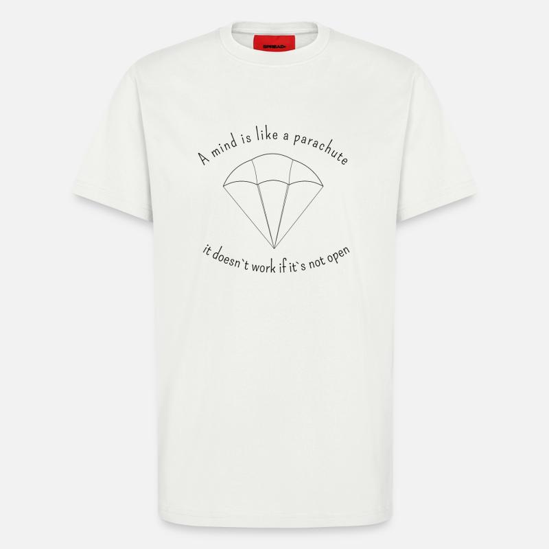 Open Mind Parachute Motiv - T-Shirt - made by SPREAD - OFF WHITE