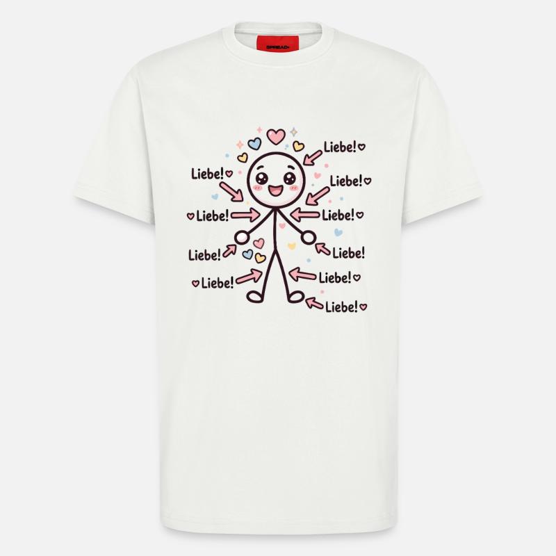 Strichmännchen Liebe Herz - T-Shirt - made by SPREAD - OFF WHITE