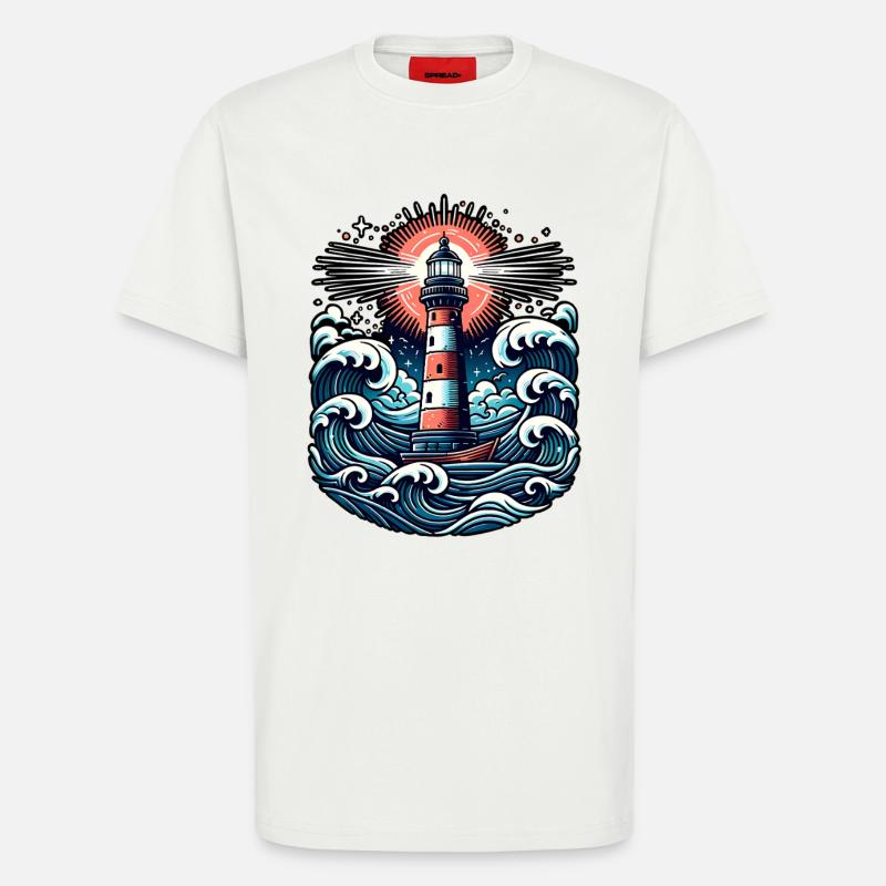phare - T-shirt bio décontracté fabriqué en UE - OFF WHITE
