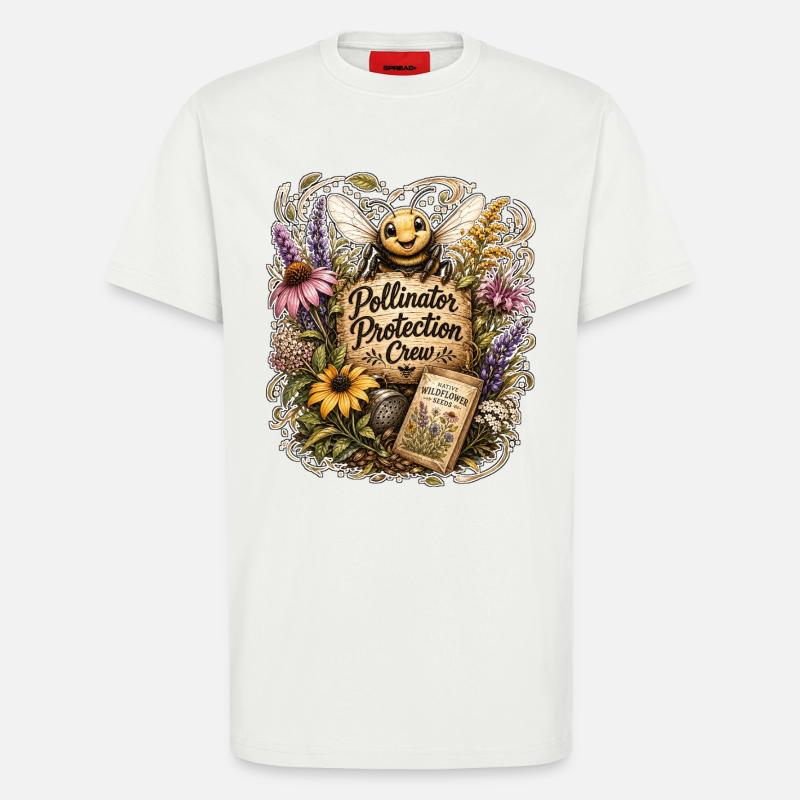 Pollinator Protection Crew - T-Shirt - made by SPREAD - OFF WHITE