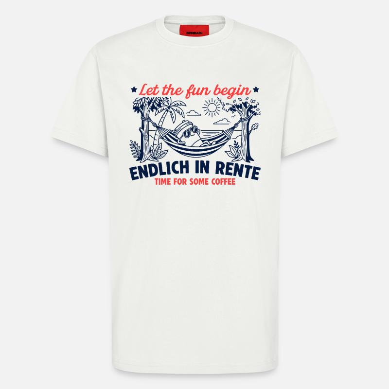 Endlich in Rente Retro Kaffee - T-Shirt - made by SPREAD - OFF WHITE