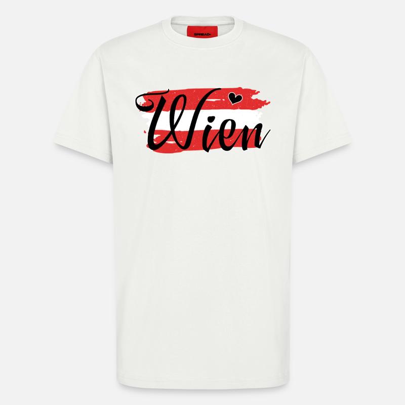 Drapeau Autriche Vienne - T-shirt bio décontracté fabriqué en UE - OFF WHITE