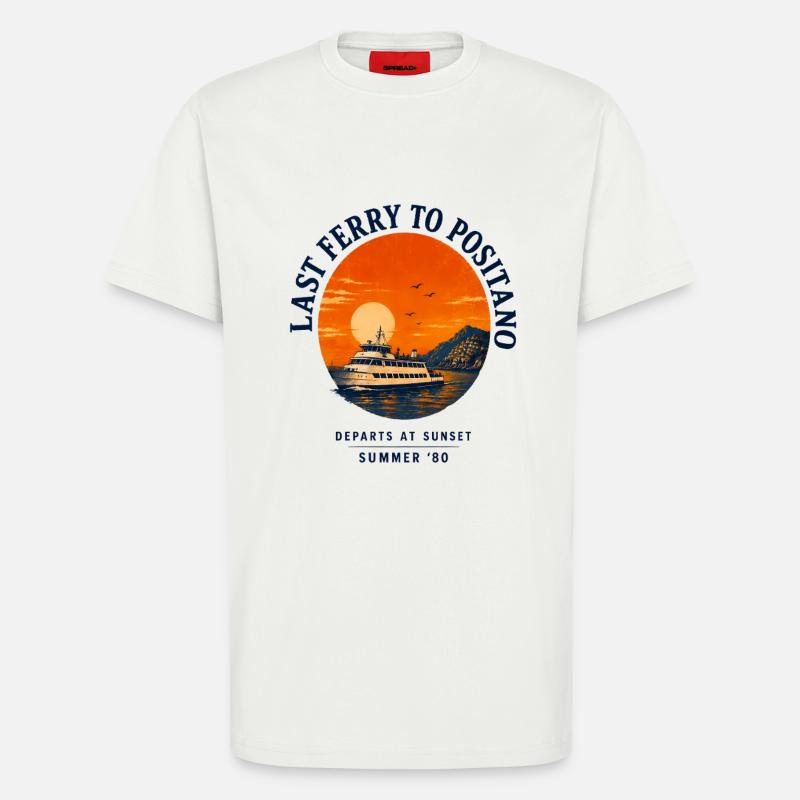 Coast Positano Mediterranean - T-Shirt - made by SPREAD - OFF WHITE