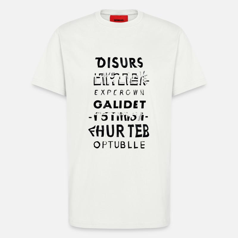 Cascade de texte buggé - T-shirt bio décontracté fabriqué en UE - OFF WHITE