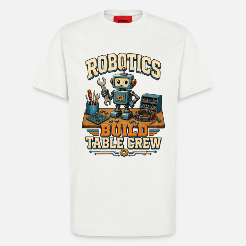 ROBOTICS BUILD TABLE CREW - T-Shirt - made by SPREAD - OFF WHITE