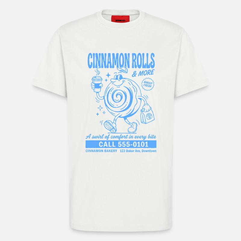 Retro Cinnamon Roll Bakery - T-Shirt - made by SPREAD - OFF WHITE