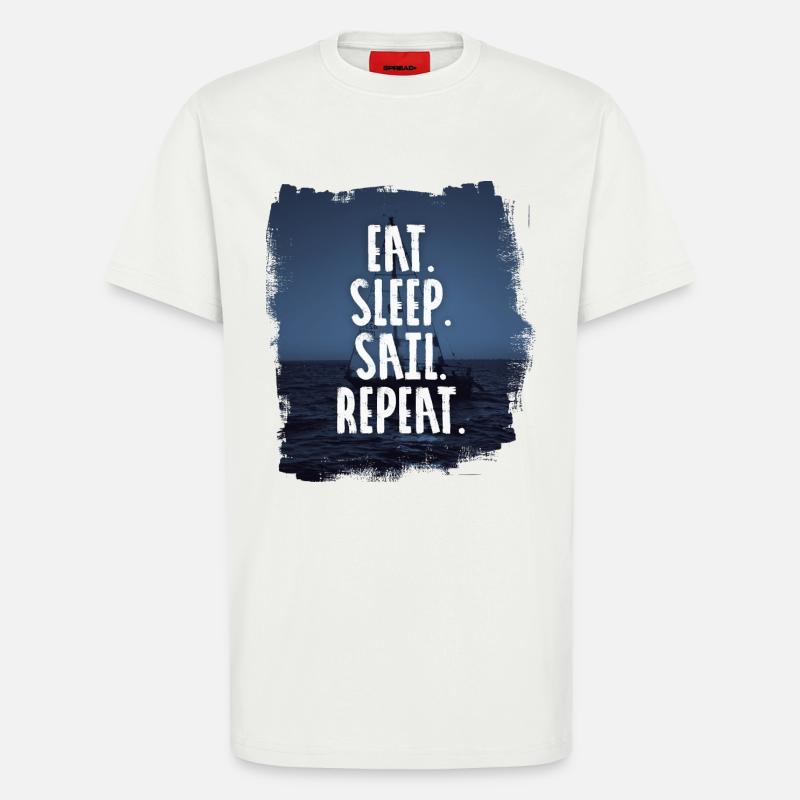 EAT. SLEEP. SAIL. REPEAT - T-Shirt - made by SPREAD - OFF WHITE