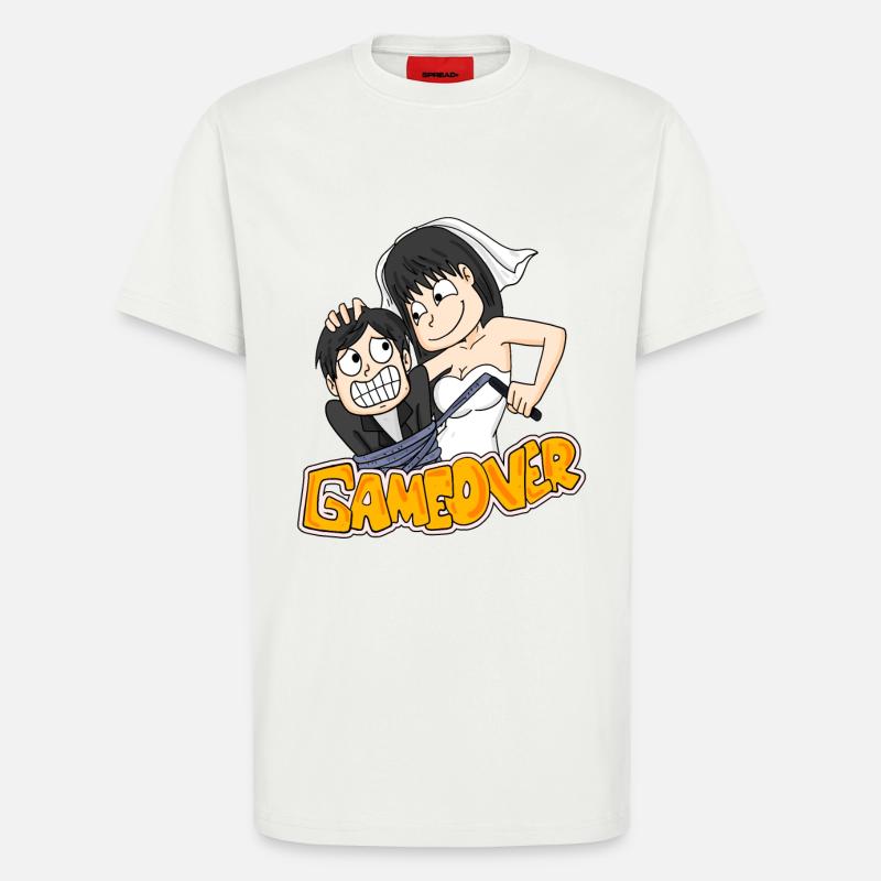 Game Over Hochzeit lustig Geschenk - T-Shirt - made by SPREAD - OFF WHITE
