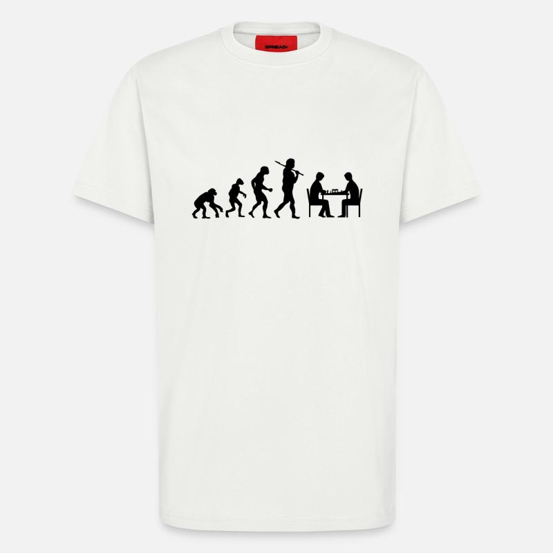 Evolution Schach - T-Shirt - made by SPREAD - OFF WHITE