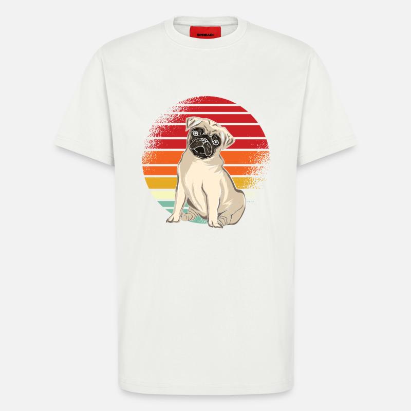 Mops Retro - T-Shirt - made by SPREAD - OFF WHITE