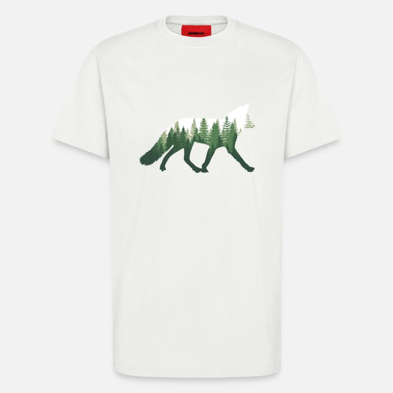 Fox Nature Forest - T-Shirt - made by SPREAD - OFF WHITE