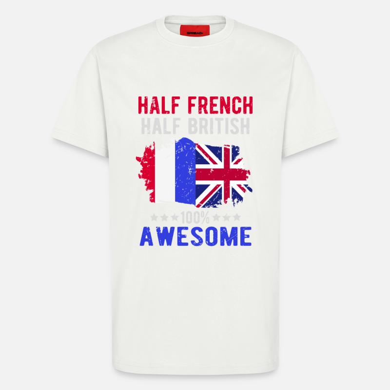 Half French Half British - T-Shirt - made by SPREAD - OFF WHITE