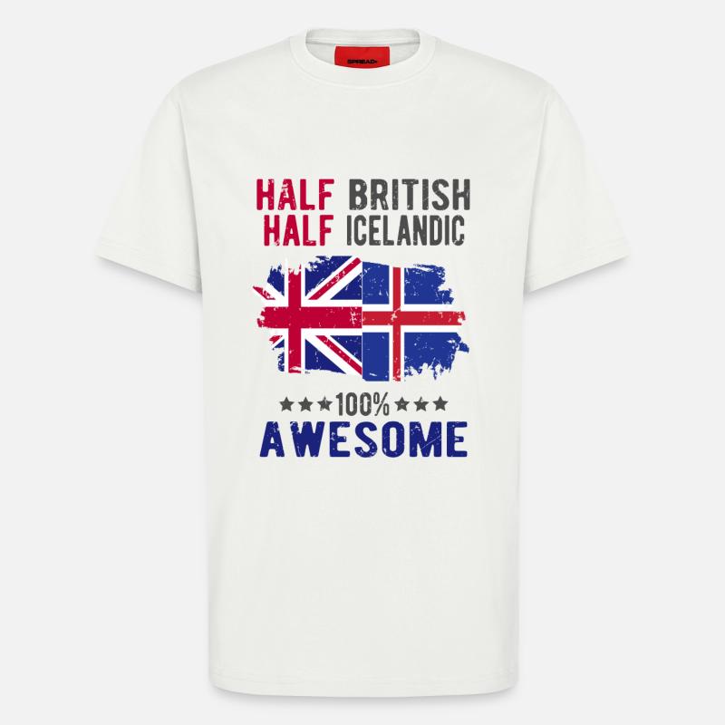 Halb Brite Halb Isländer - T-Shirt - made by SPREAD - OFF WHITE