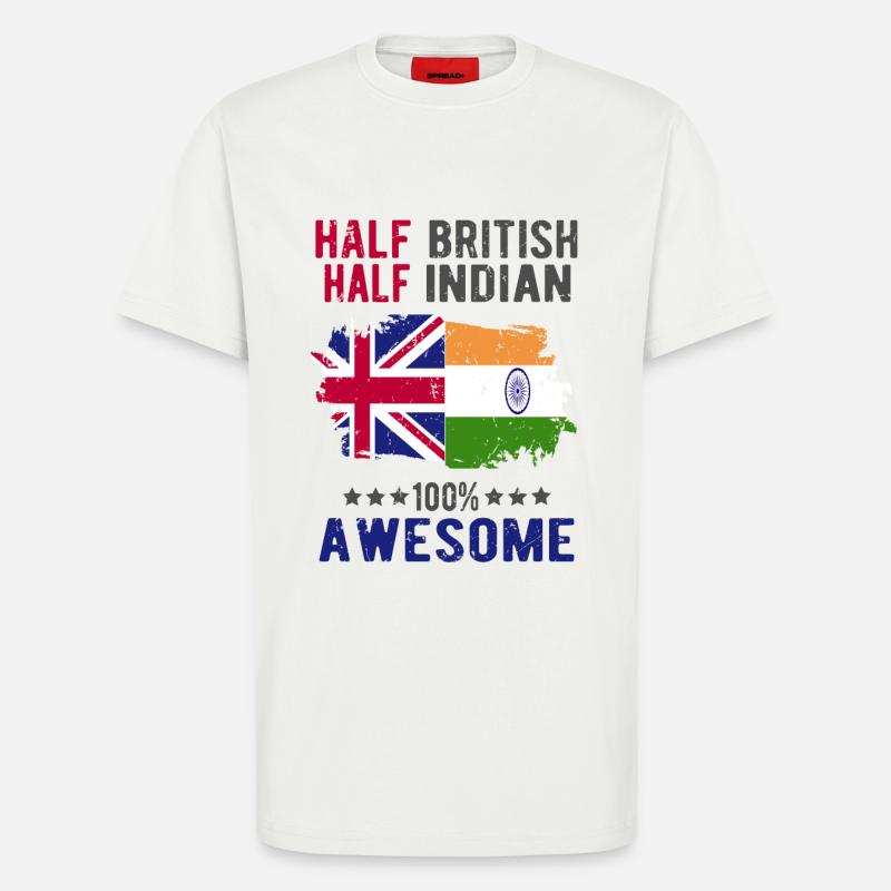 Half British Half Indian - T-Shirt - made by SPREAD - OFF WHITE