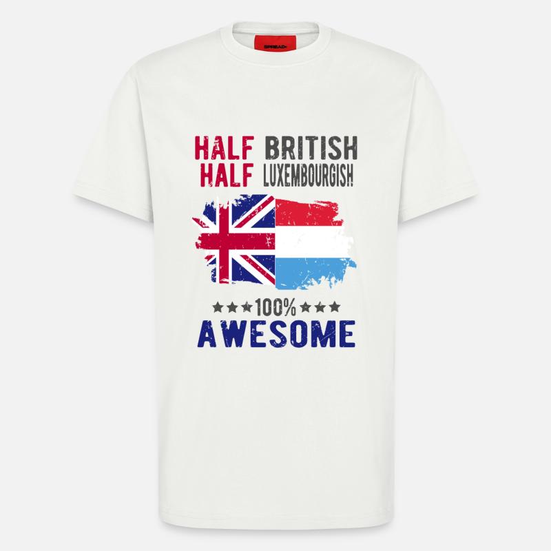 Halb Brite Halb Luxemburger - T-Shirt - made by SPREAD - OFF WHITE
