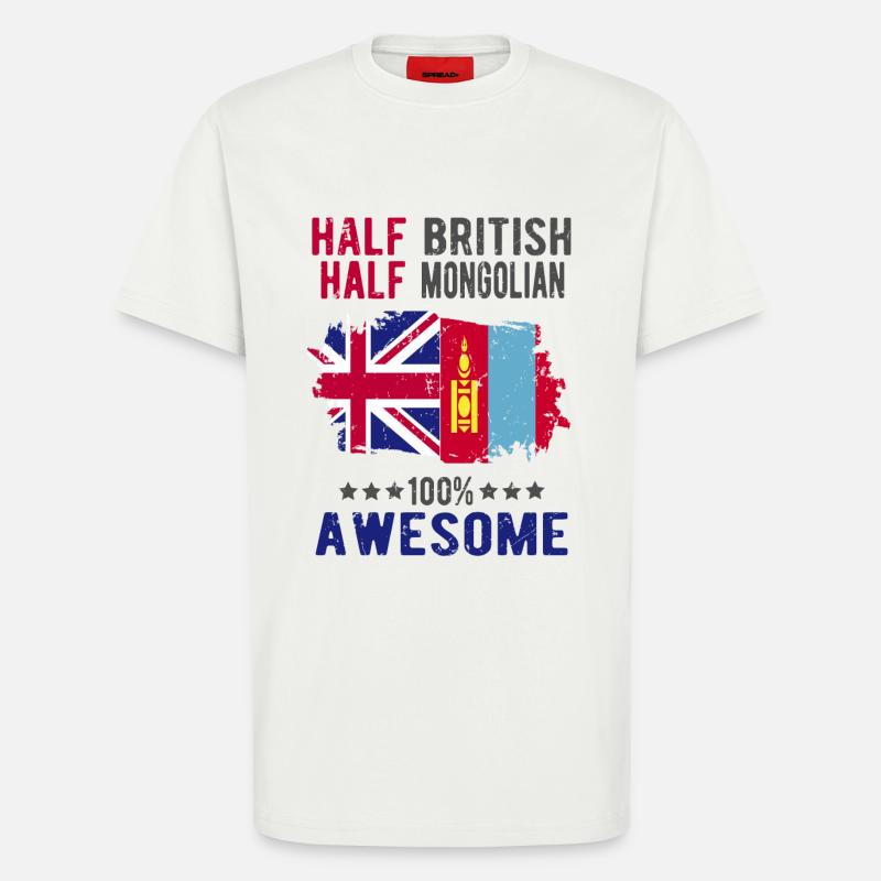 Half British Half Mongol - T-Shirt - made by SPREAD - OFF WHITE