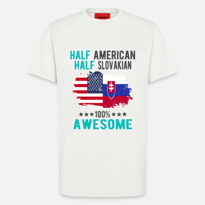 Half American Half Slovak - T-Shirt - made by SPREAD - OFF WHITE