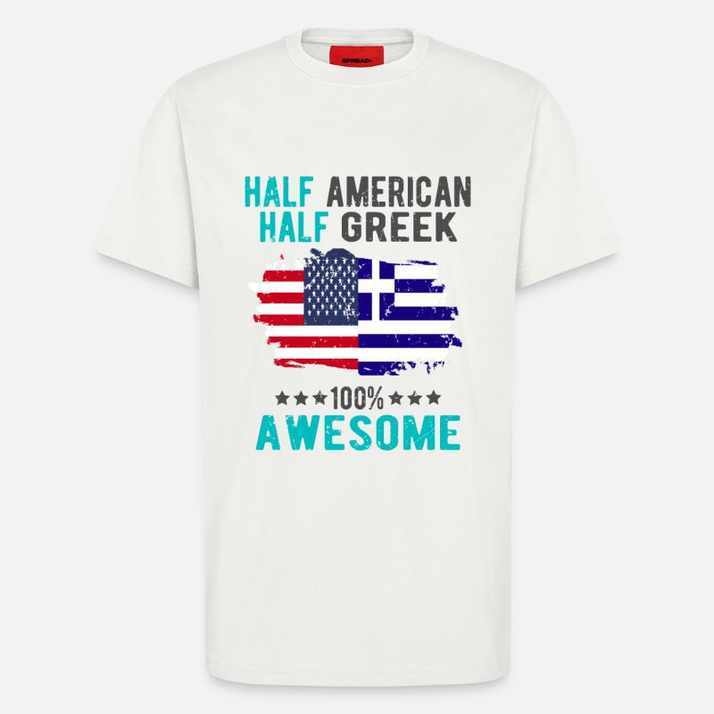 Half American Half Greek - T-Shirt - made by SPREAD - OFF WHITE