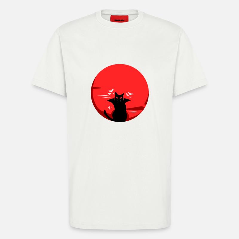 Schwarze Katze Vampir - T-Shirt - made by SPREAD - OFF WHITE