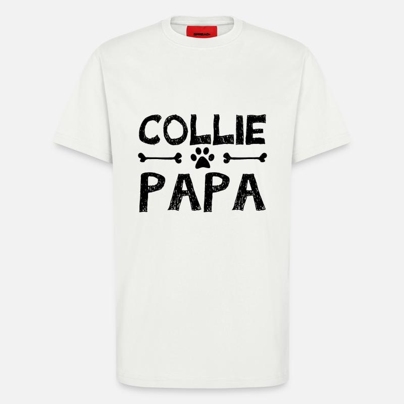 border collie Papa - T-Shirt - made by SPREAD - OFF WHITE