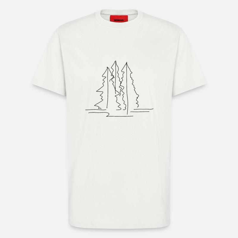 Baum Wald Lineart - T-Shirt - made by SPREAD - OFF WHITE