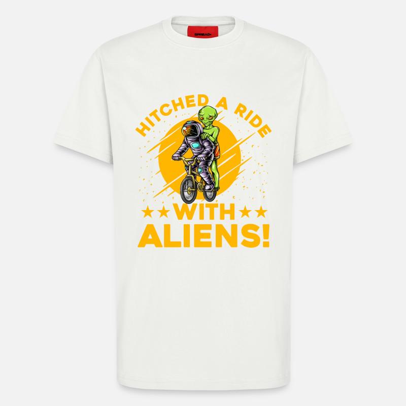 Hitched a Ride with Aliens - T-Shirt - made by SPREAD - OFF WHITE