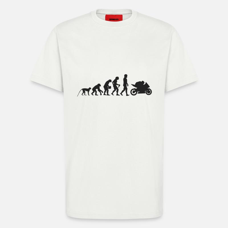 Evolution motorcycle - T-Shirt - made by SPREAD - OFF WHITE