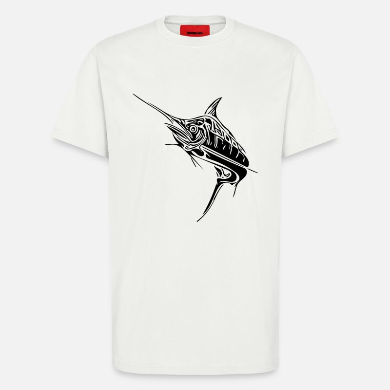 Eleganter Schwertfisch räuberisch Knochenfisch - T-Shirt - made by SPREAD - OFF WHITE