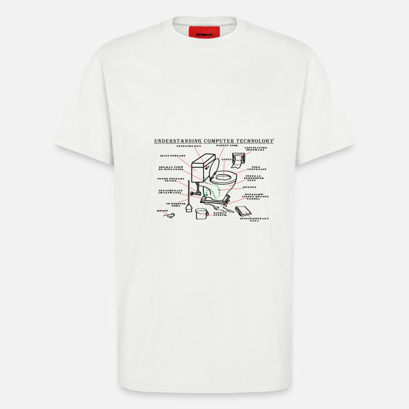technologie informatique - T-shirt bio décontracté fabriqué en UE - OFF WHITE