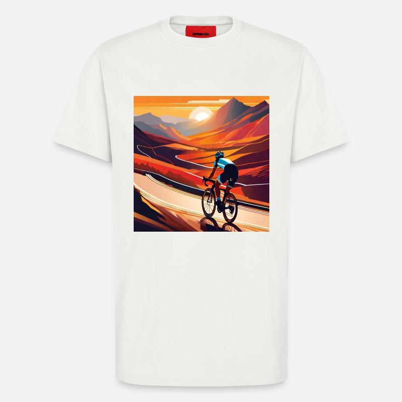 Montez au coucher du soleil - T-shirt bio décontracté fabriqué en UE - OFF WHITE