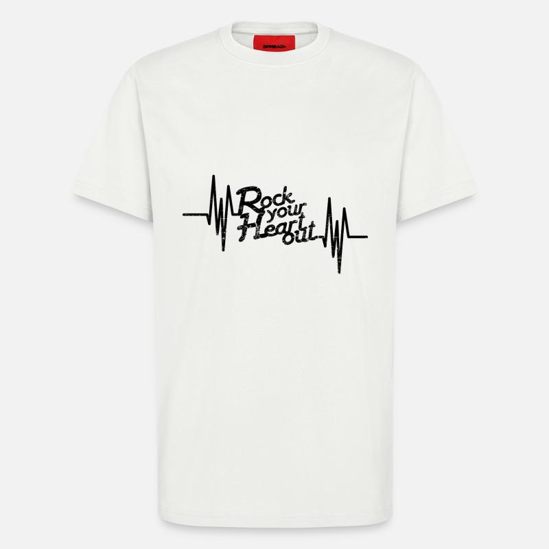 Rock Herz - T-Shirt - made by SPREAD - OFF WHITE