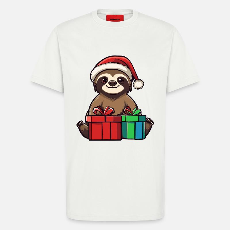 Faultier Weihnachten Geschenke - T-Shirt - made by SPREAD - OFF WHITE