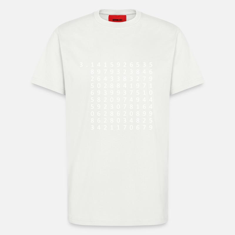 Pi à 100 décimales - T-shirt bio décontracté fabriqué en UE - OFF WHITE