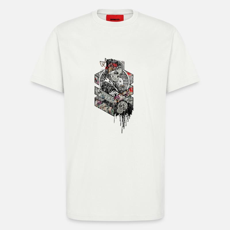 Geisha os squelette utilisé look - T-shirt bio décontracté fabriqué en UE - OFF WHITE