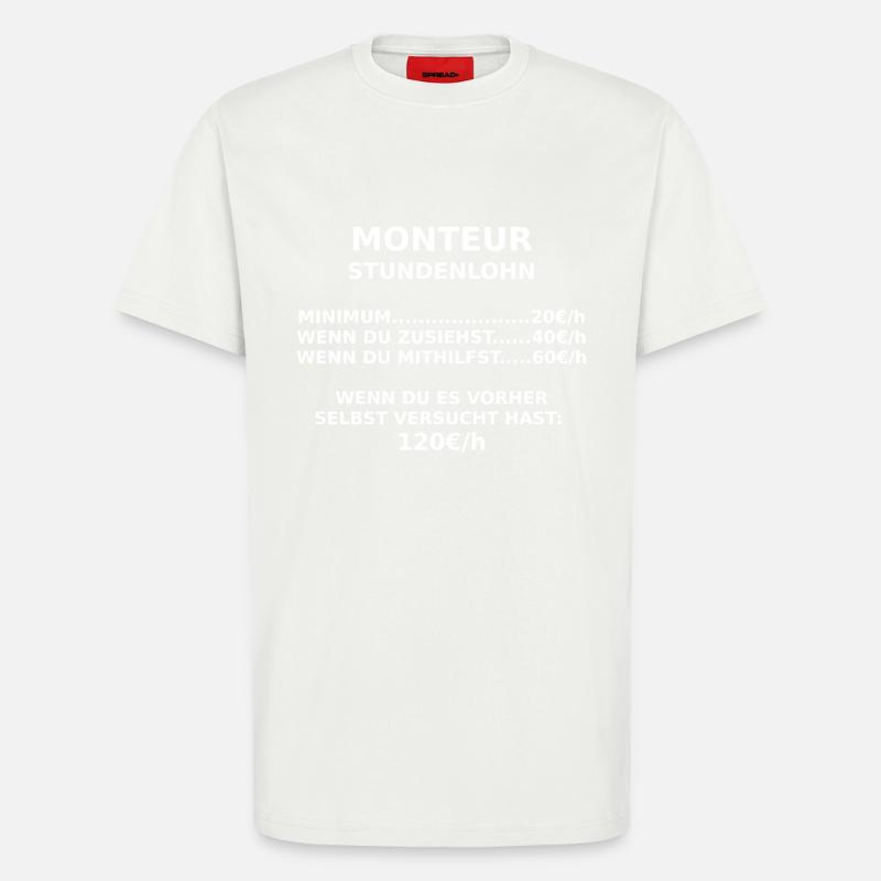 monteur - T-Shirt - made by SPREAD - OFF WHITE