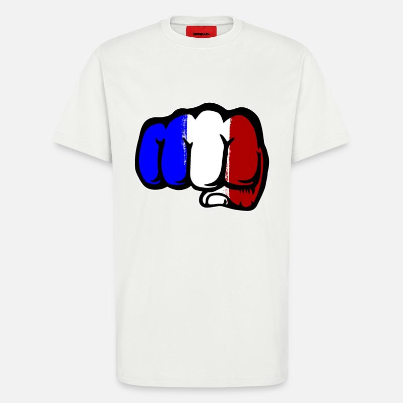 Frankreich Flagge Hand Faust - T-Shirt - made by SPREAD - OFF WHITE