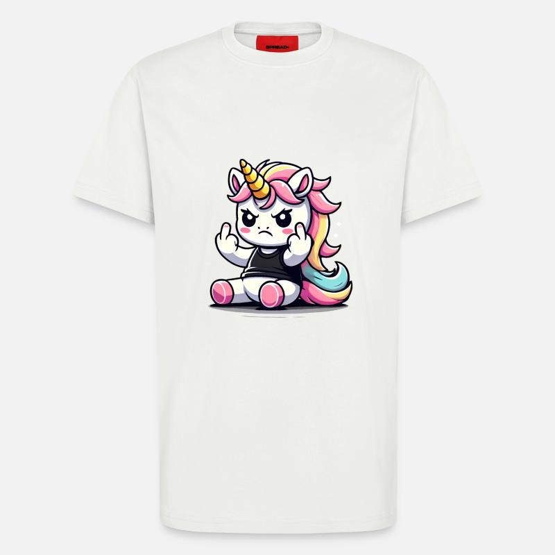 Rebellisches Einhorn flippt ab - T-Shirt - made by SPREAD - OFF WHITE