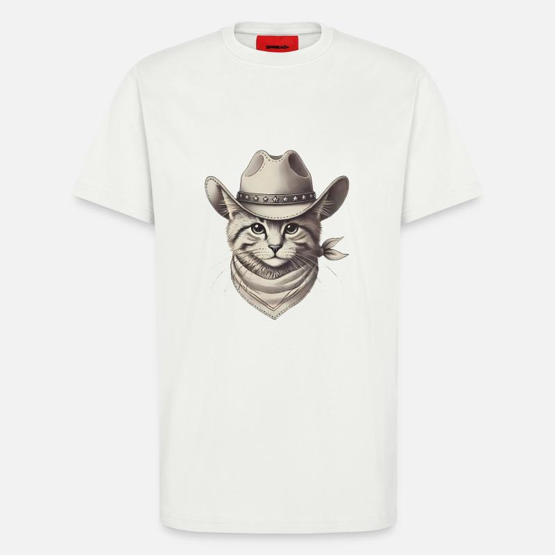 Cowboy Katze Illustration Design - T-Shirt - made by SPREAD - OFF WHITE