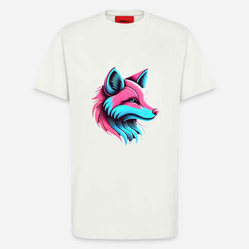 Neon Fox Glow Artistic Design - T-Shirt - made by SPREAD - OFF WHITE