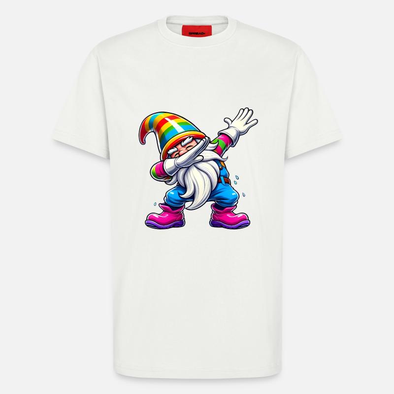 Dabbing Regenbogen Gnome Lustiges Geschenk - T-Shirt - made by SPREAD - OFF WHITE
