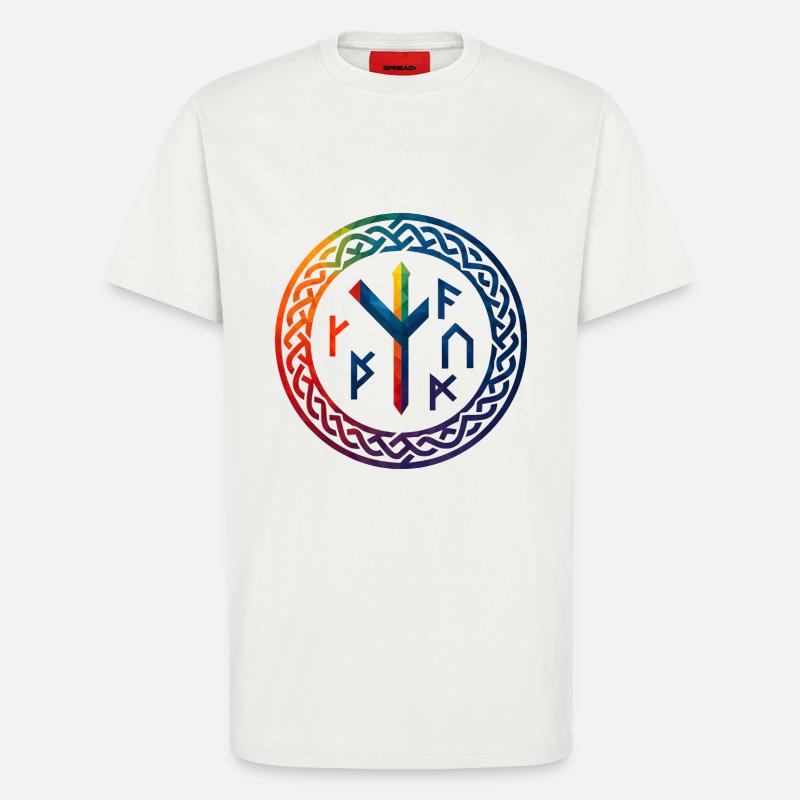 WPAP Polygon Stil - mythischer Runenring - T-Shirt - made by SPREAD - OFF WHITE