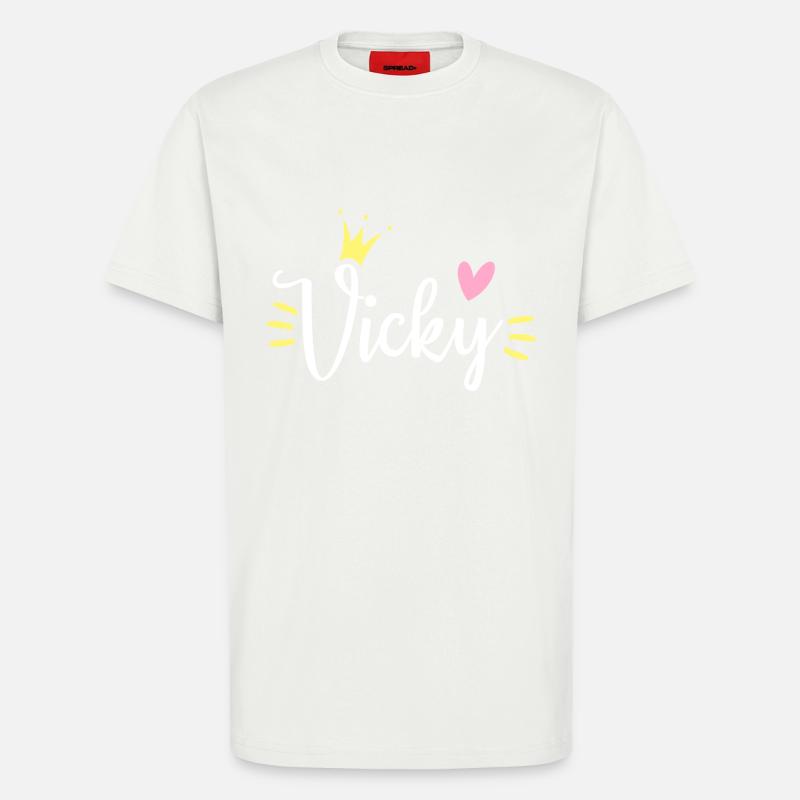 Vicky Name Crown - T-Shirt - made by SPREAD - OFF WHITE