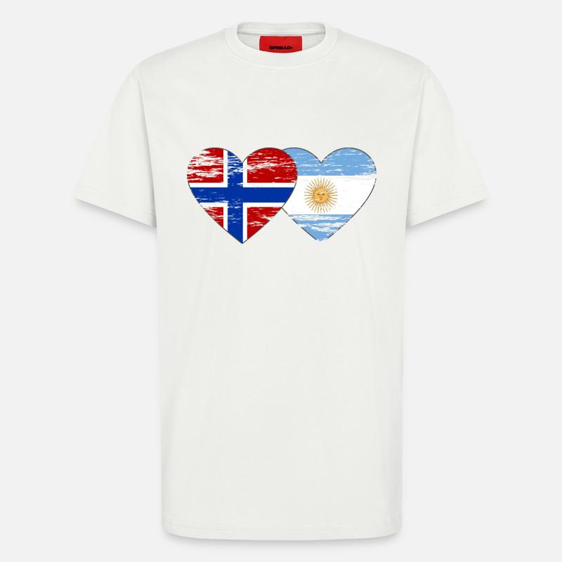 Norway Argentina Flag Used - T-Shirt - made by SPREAD - OFF WHITE